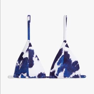 weworewhat Cooper Cowboy bikini top in Navy